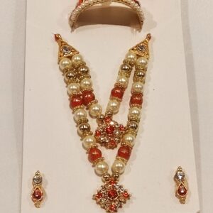 Red Pearl Mukut Mala Set for laddu gopal online