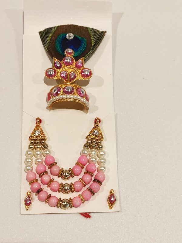 Pink Pearl Mukut Mala Set for laddu gopal online