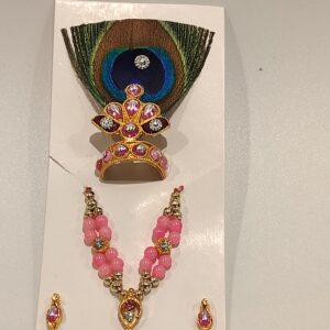 Pink Pearl Mukut Mala Set for laddu gopal online