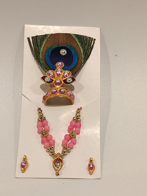 Pink Pearl Mukut Mala Set for laddu gopal online