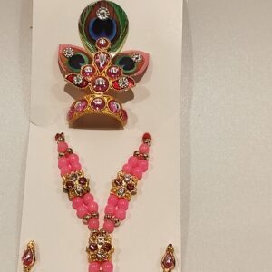 Pink moti Pearl Mukut Mala Set for laddu gopal online