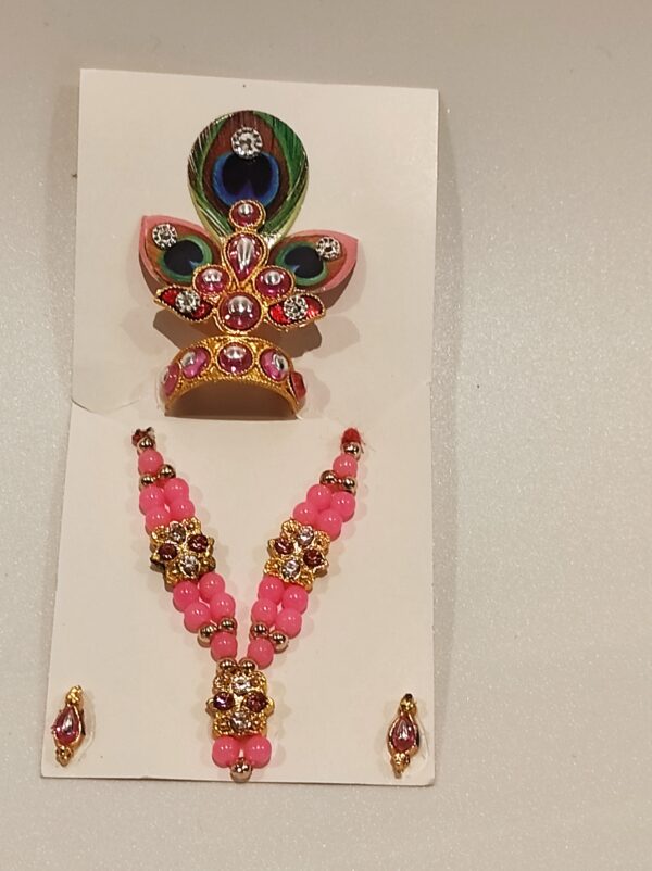 Pink moti Pearl Mukut Mala Set for laddu gopal online