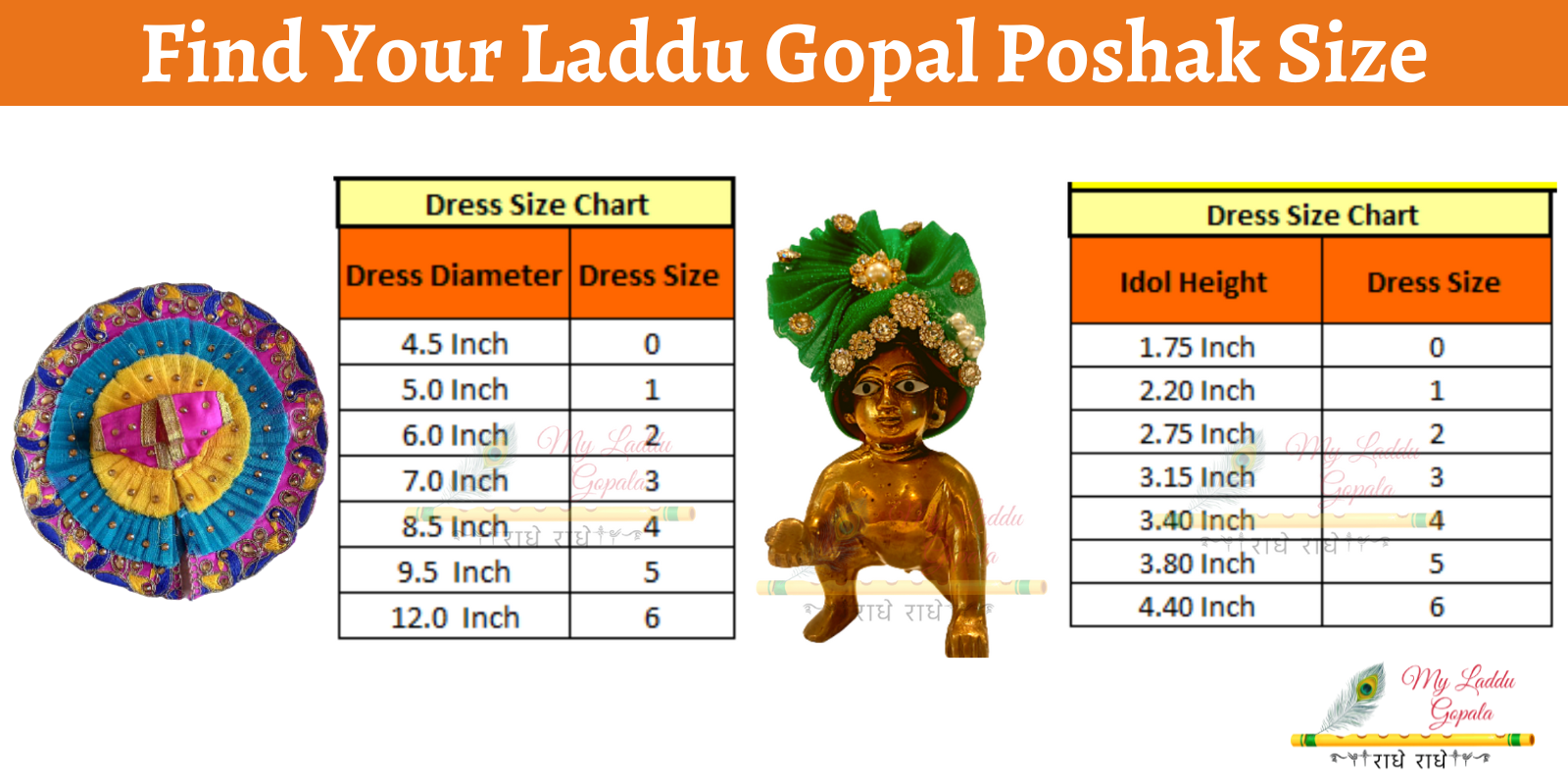Laddu Gopal Fancy Poshak Dress For Idol (0 to 2, Assorted) by Swastika  Price - Buy Online at Best Price in India