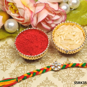 Multicolored Thread Stone Rakhi