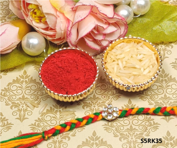 Multicolored Thread Stone Rakhi