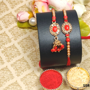 Stone Studded Traditional Rakhi Lumba Set