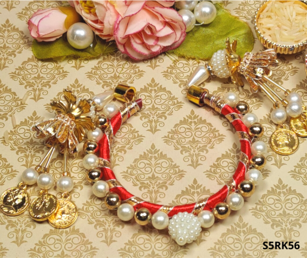 Red Lumba Rakhi for Bhabhi