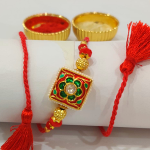 Beautiful Minakari Red Rakhi