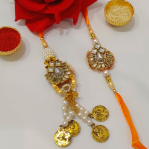 Traditional Kundan Rakhi Lumba Set