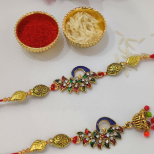 Traditional Peacock Rakhi Lumba Set